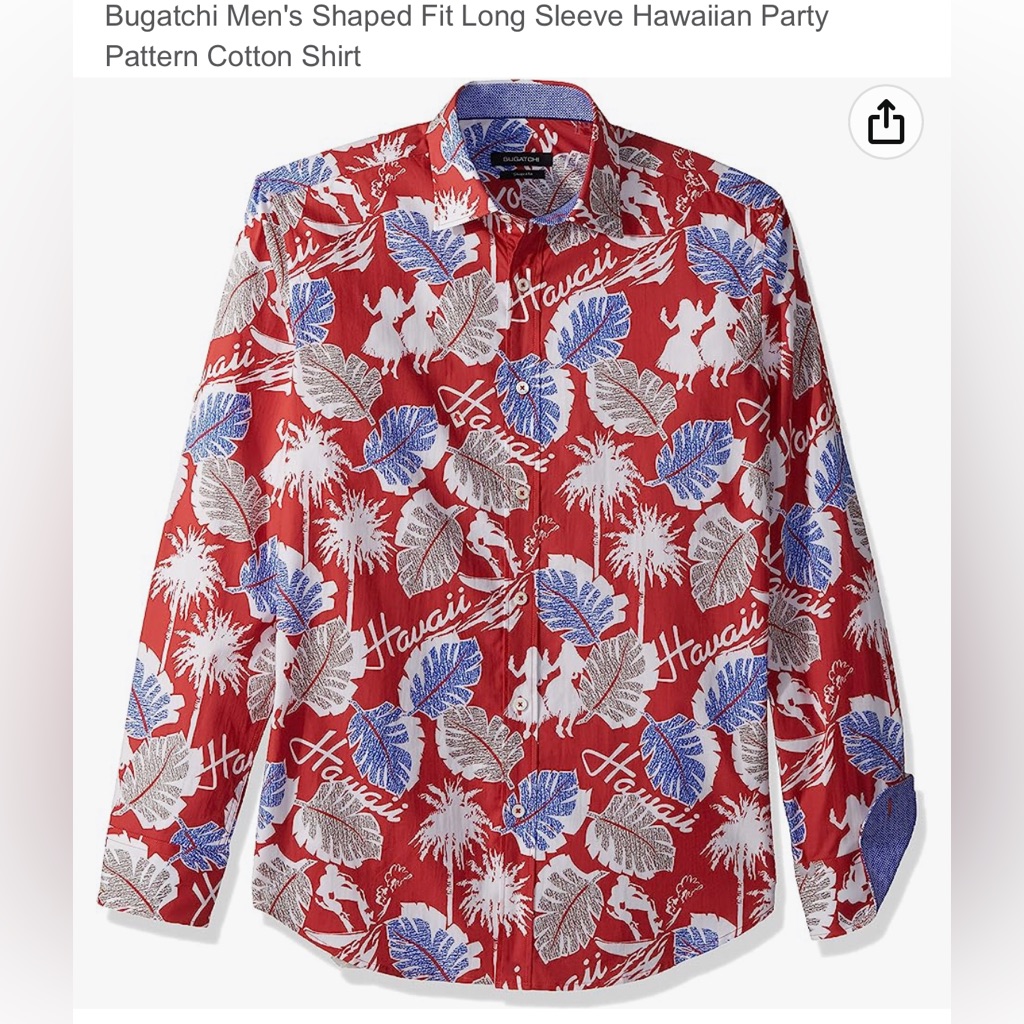 Sale Bugatchi Men's Hawaiian Dress Shirt